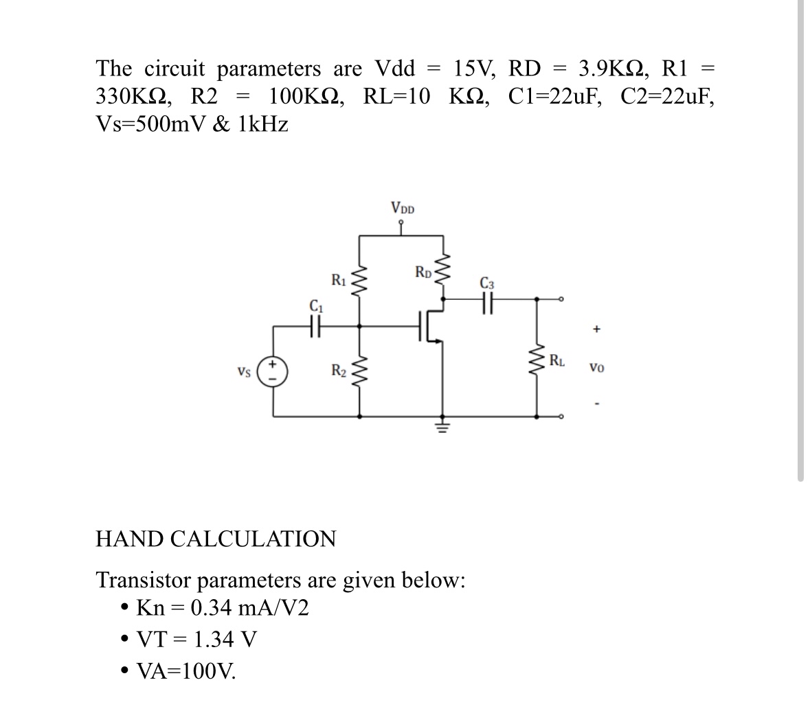 1 - hand calculation 2 - dc equivalent circuit 3