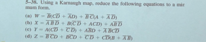 How to make karnaugh map from reducing equations