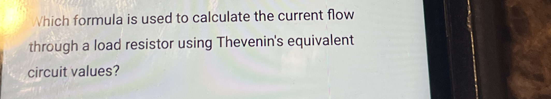 Which formula is used to calculate the current