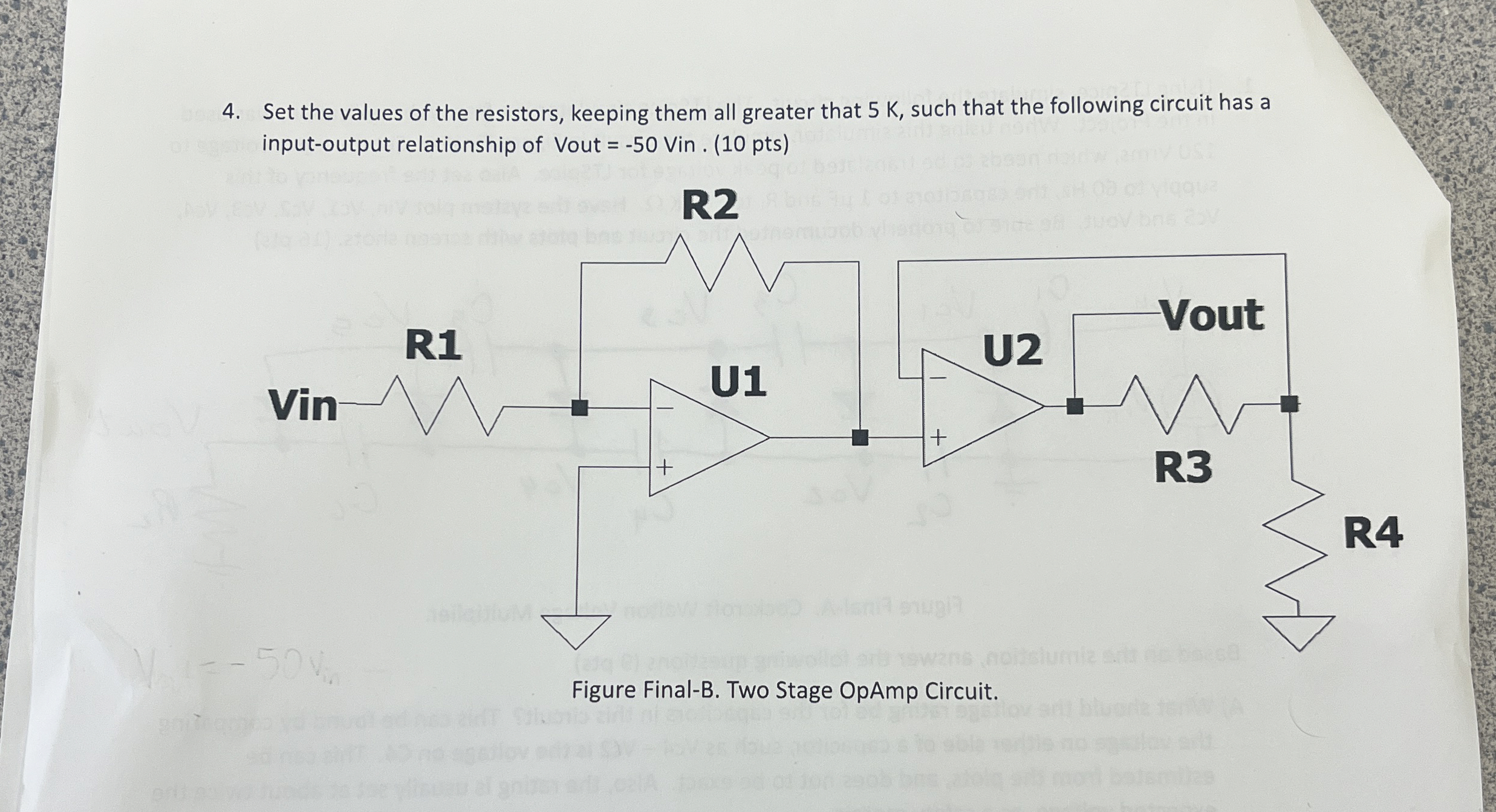 Set the values of the resistors, keeping them all
