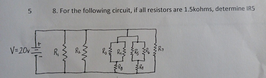 For the following circuit, if all resistors are 1