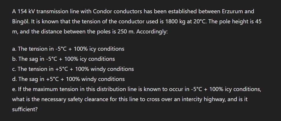 A 1 5 4 kV transmission line with Condor