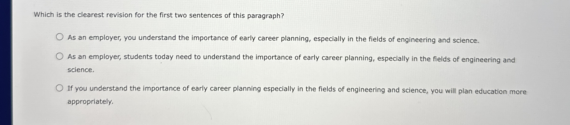 Which is the clearest revision for the first two