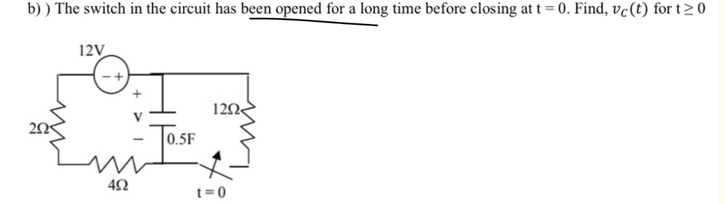 b ) ) The switch in the circuit has been opened