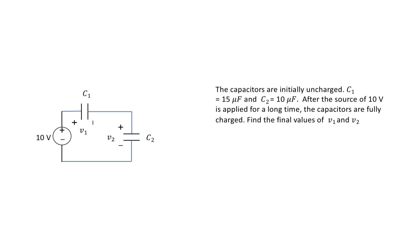 The capacitors are initially uncharged. C 1 = 1 5