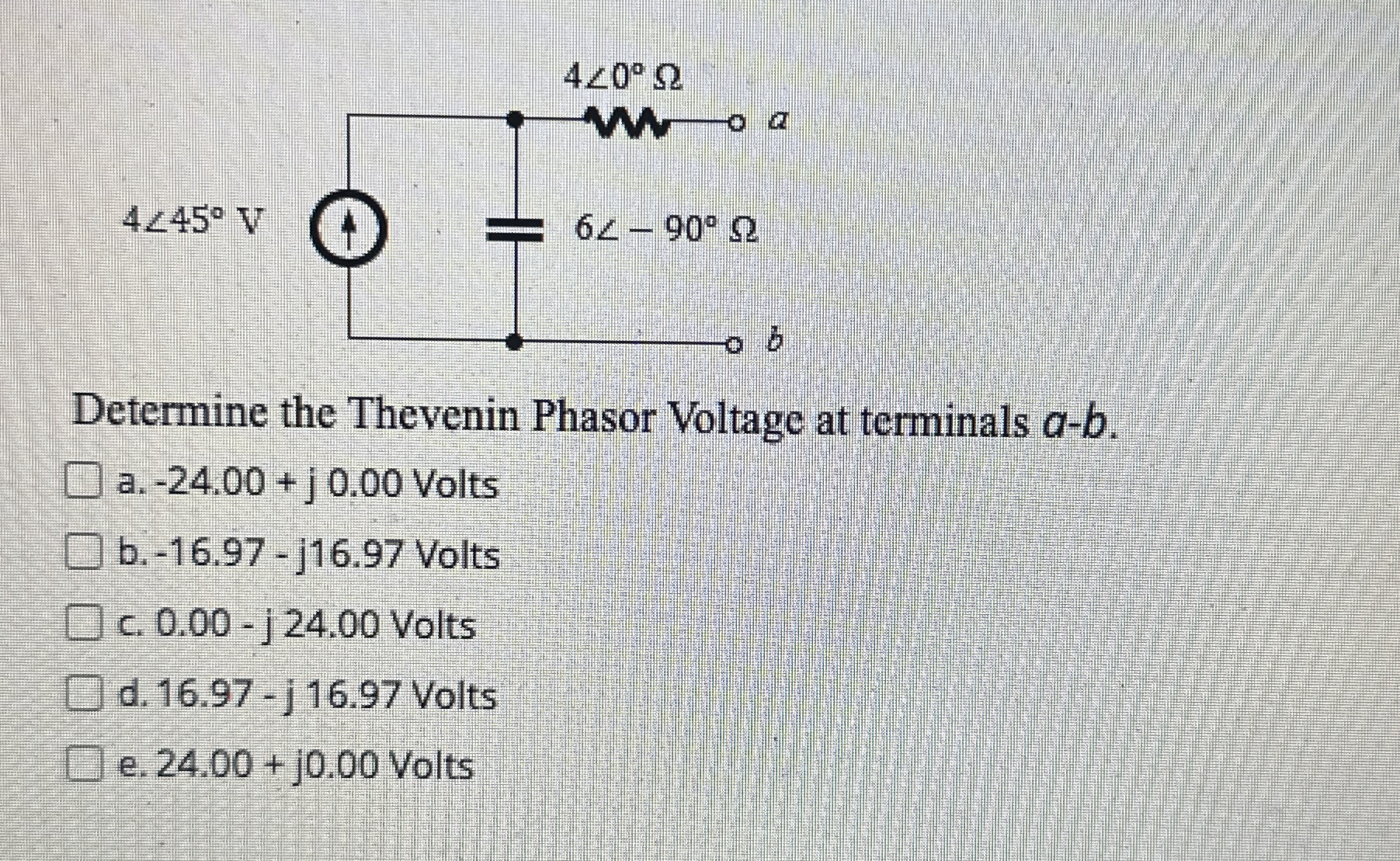 4 ? 4 Determine the Thevenin Phasor Voltage at