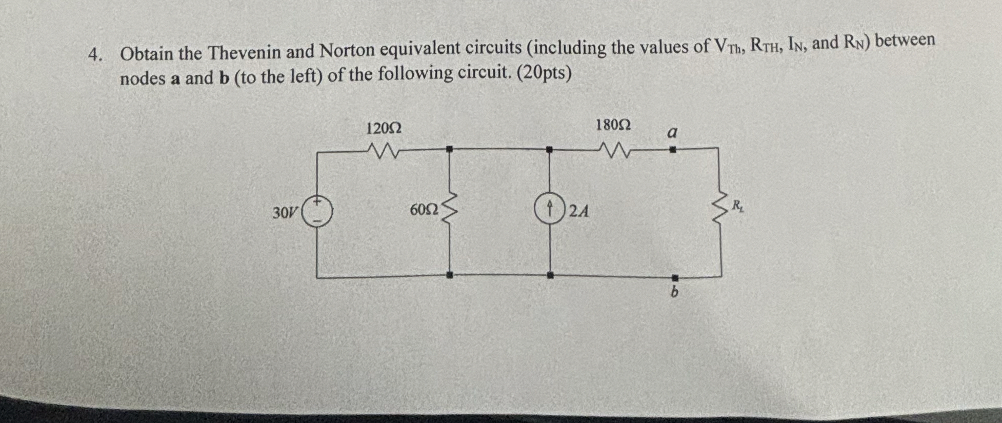 Obtain the Thevenin and Norton equivalent