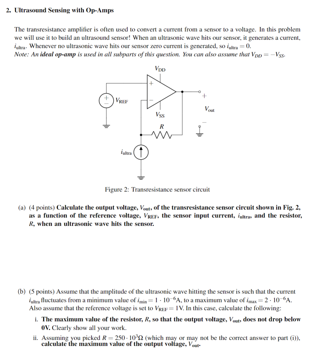SHOW WORK FOR PARTS A - C Ultrasound Sensing with