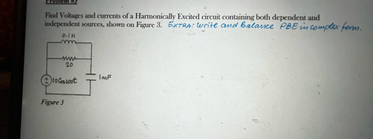 Find Voltages and currents of a Harmonically