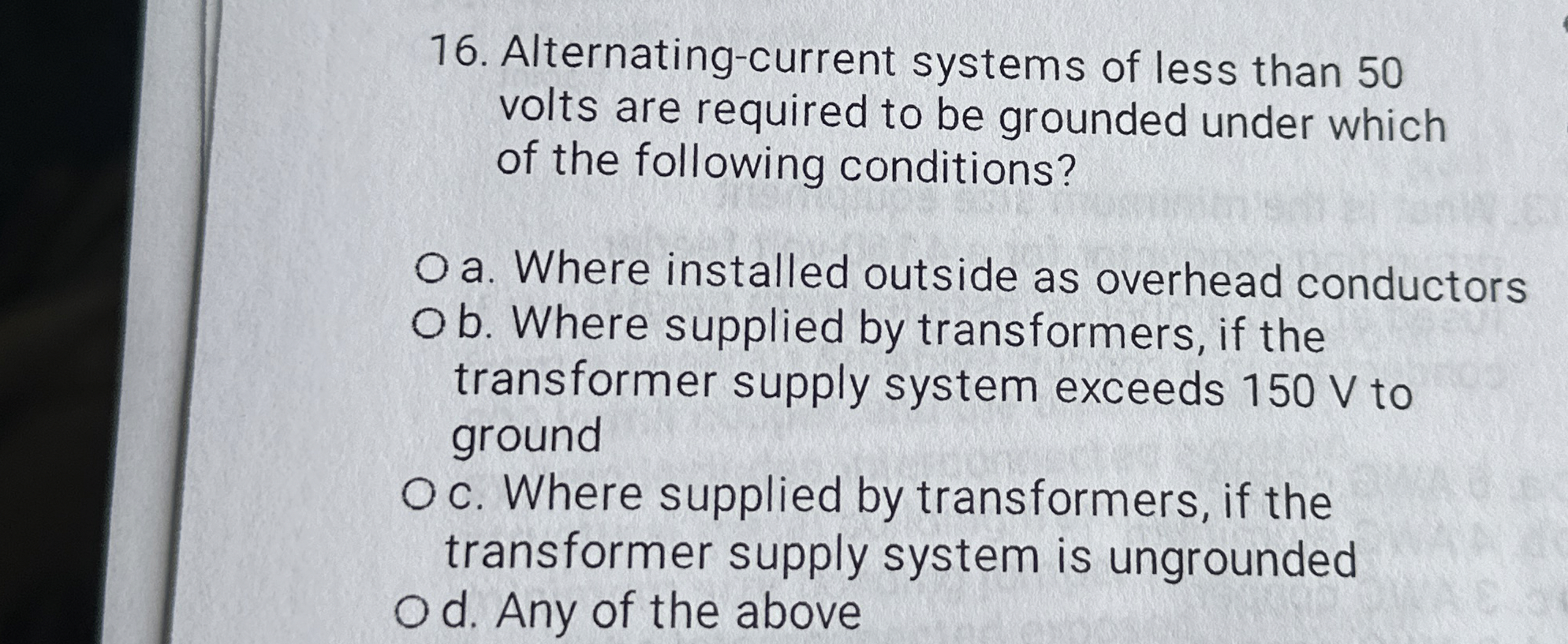 Alternating - current systems of less than 5 0