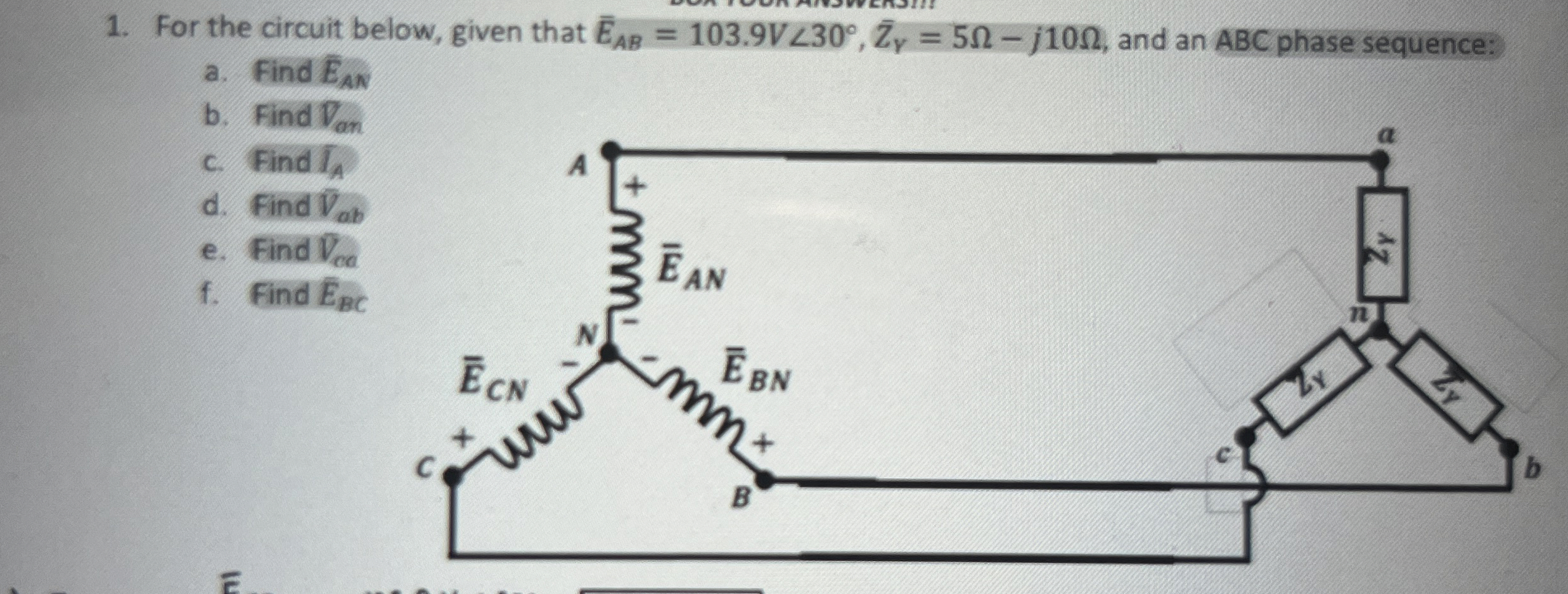 For the circuit below, given that ? b a r ( E ) A