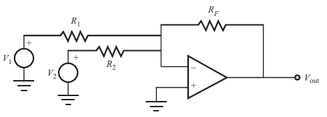 1 . Analyze the summer circuit in Figure and