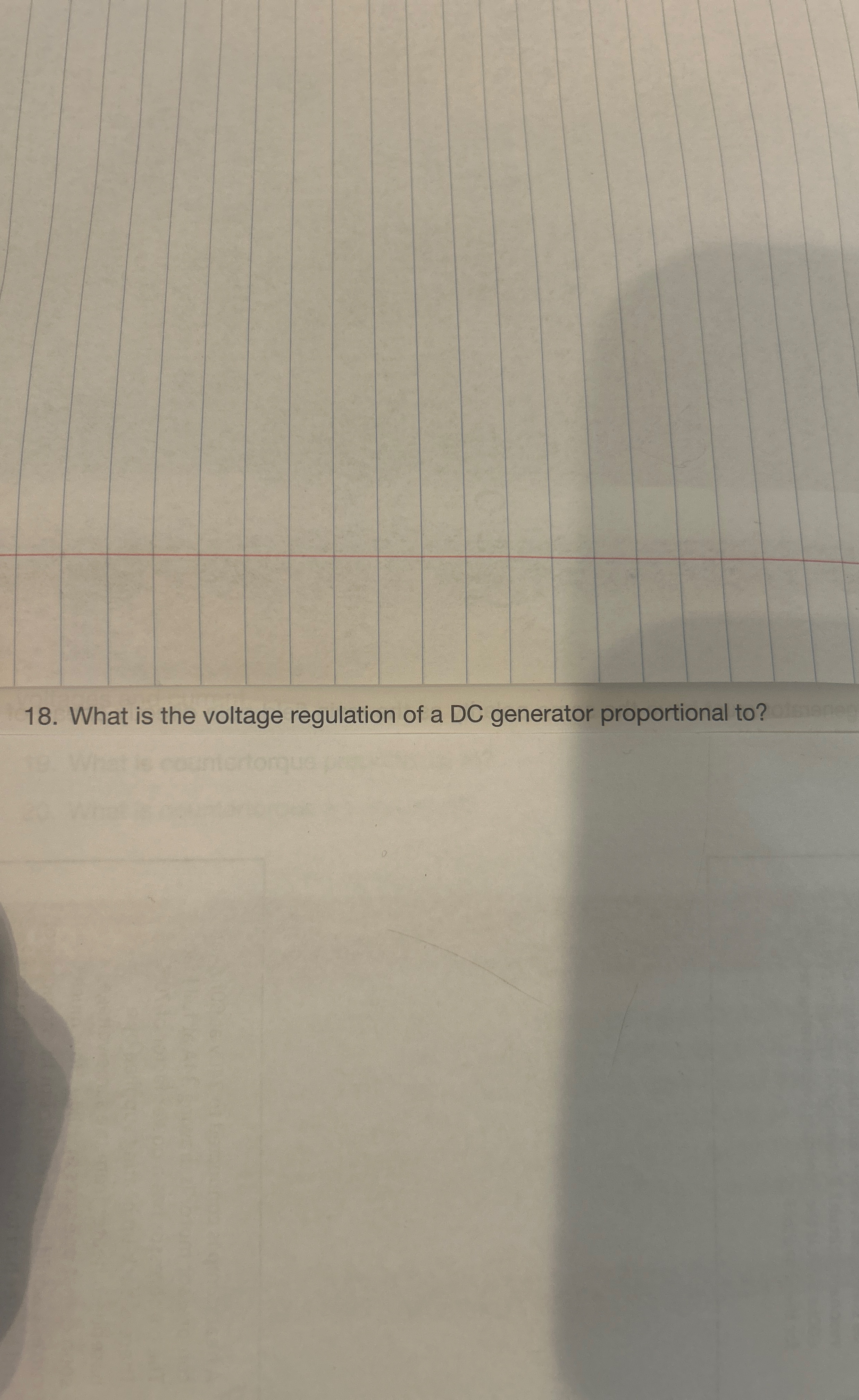 What is the voltage regulation of a DC generator
