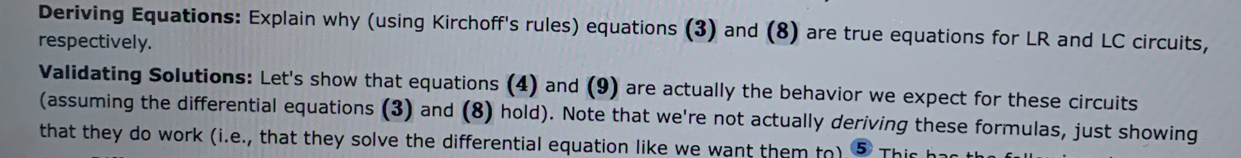 Deriving Equations: Explain why ( using