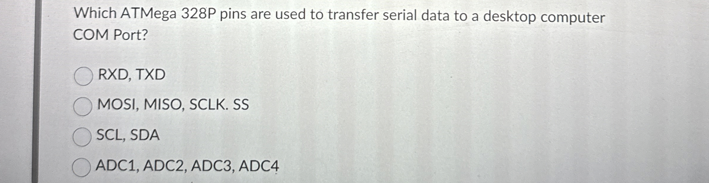 Which ATMega 3 2 8 P pins are used to transfer