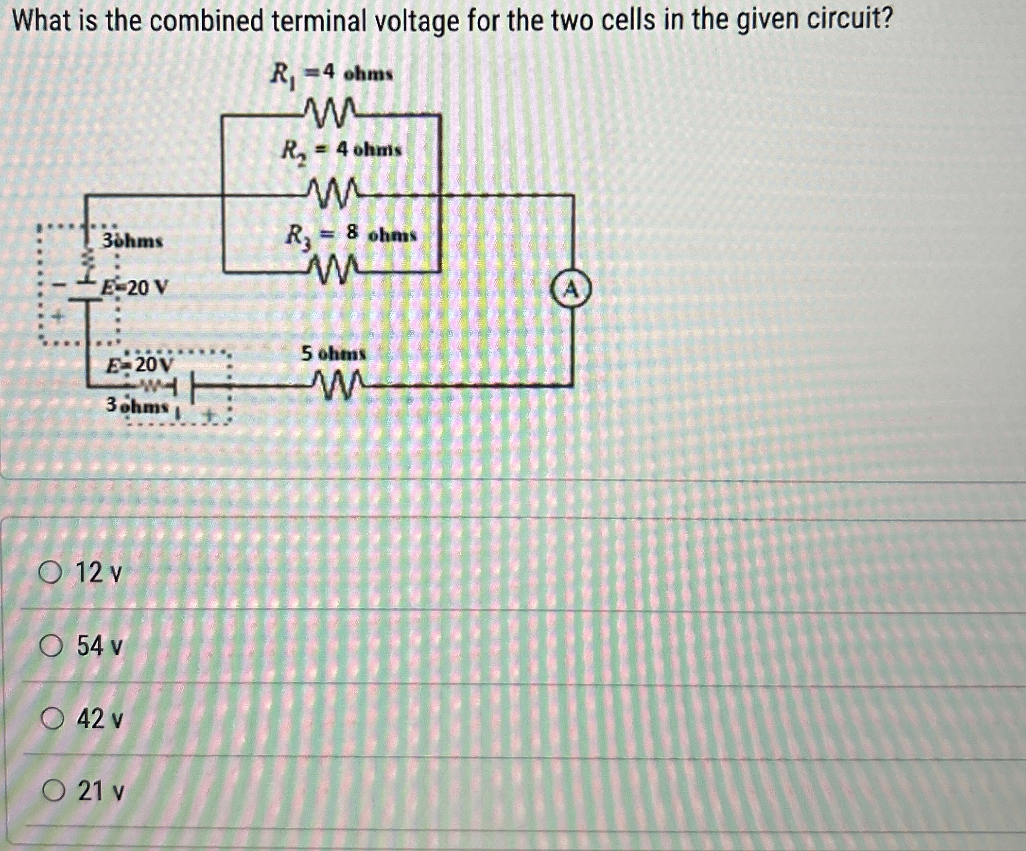 What is the combined terminal voltage for the two