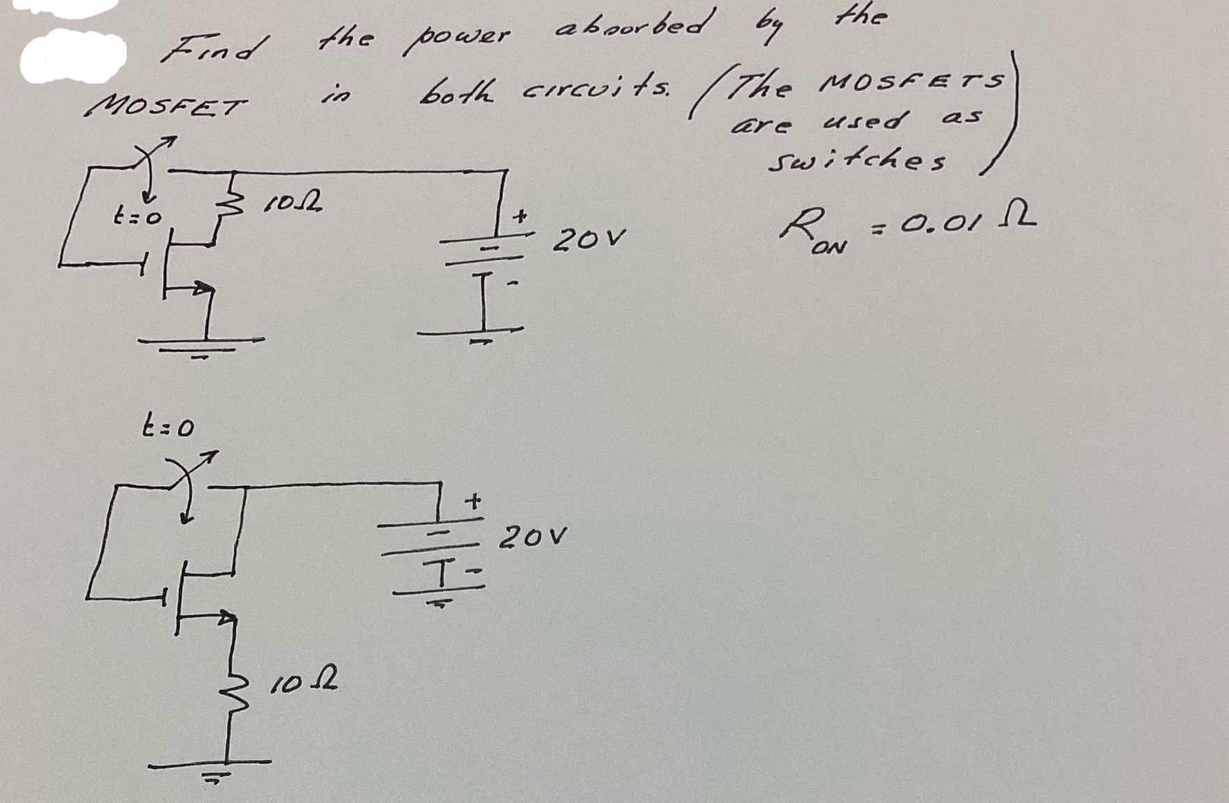 Urgent! Find the power abourbed by the MOSfET in