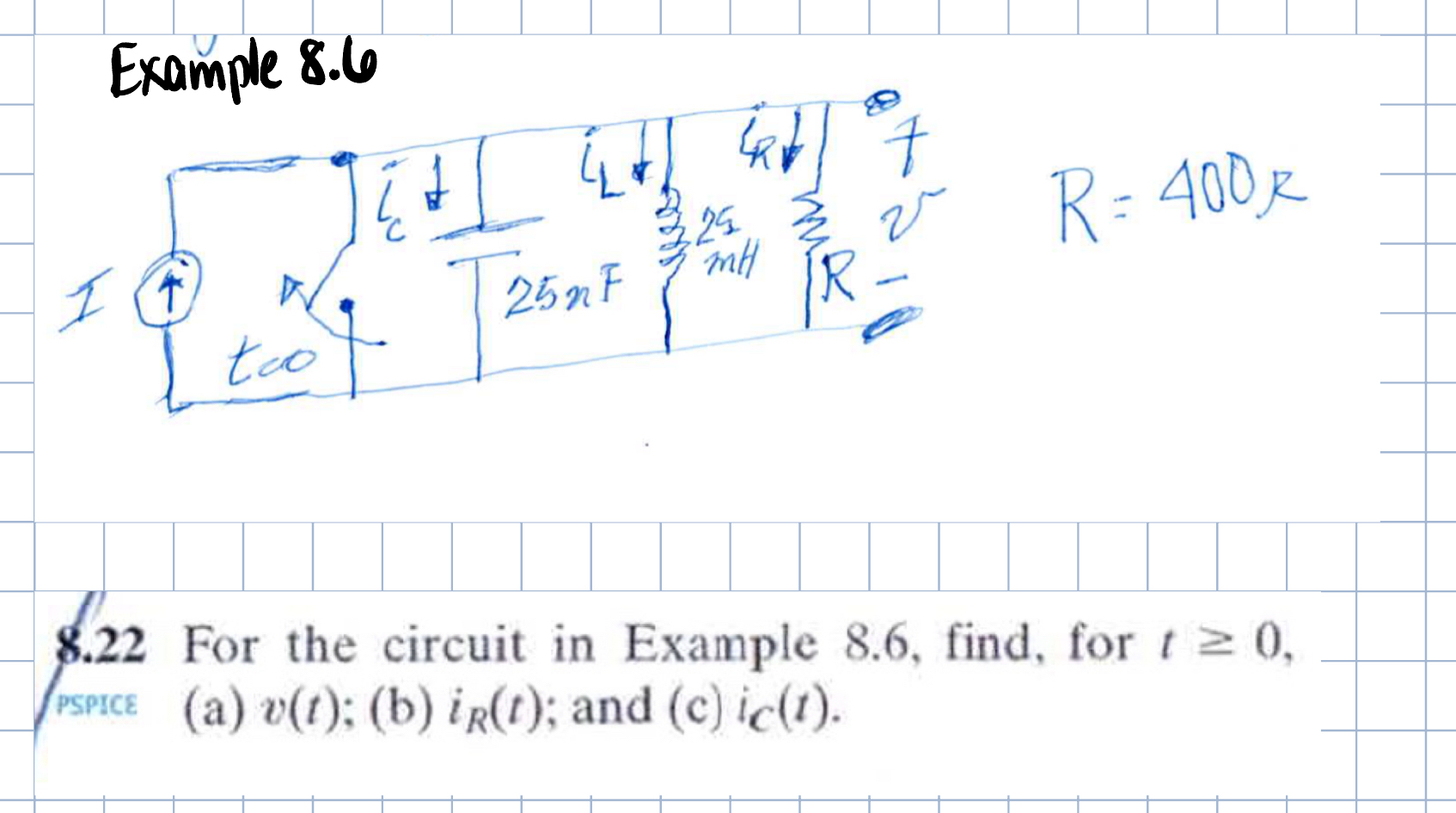 Example 8 . 6 8 . 2 2 For the circuit in Example