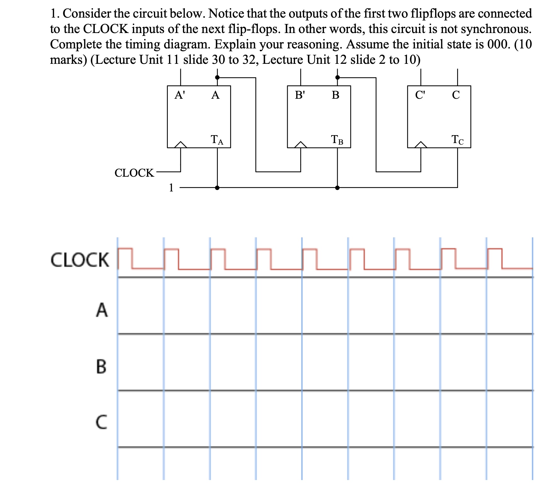 1 . Consider the circuit below. Notice that the