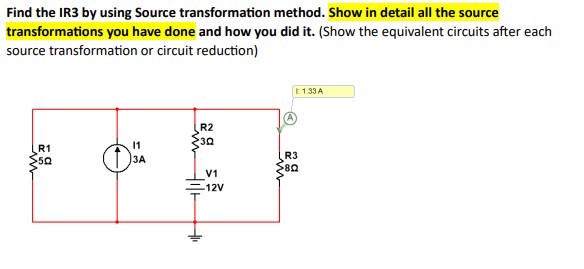 Find the IR 3 by using Source transformation