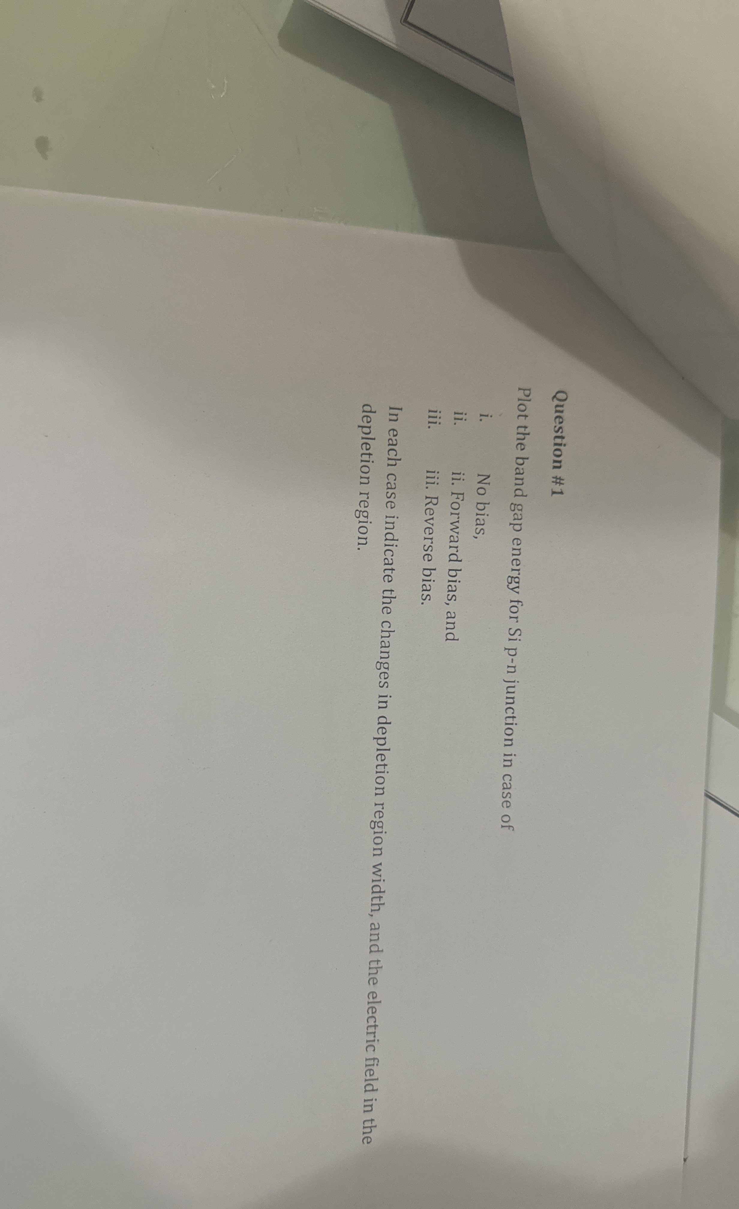 Question # 1 Plot the band gap energy for Si p -