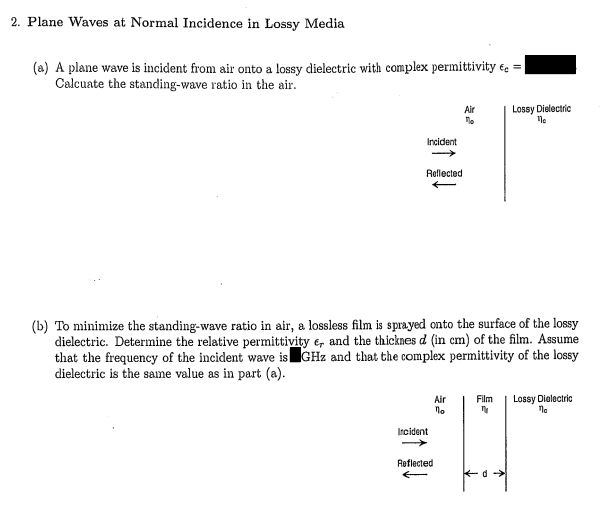 Plane Waves at Normal Incidence in Lossy Media (