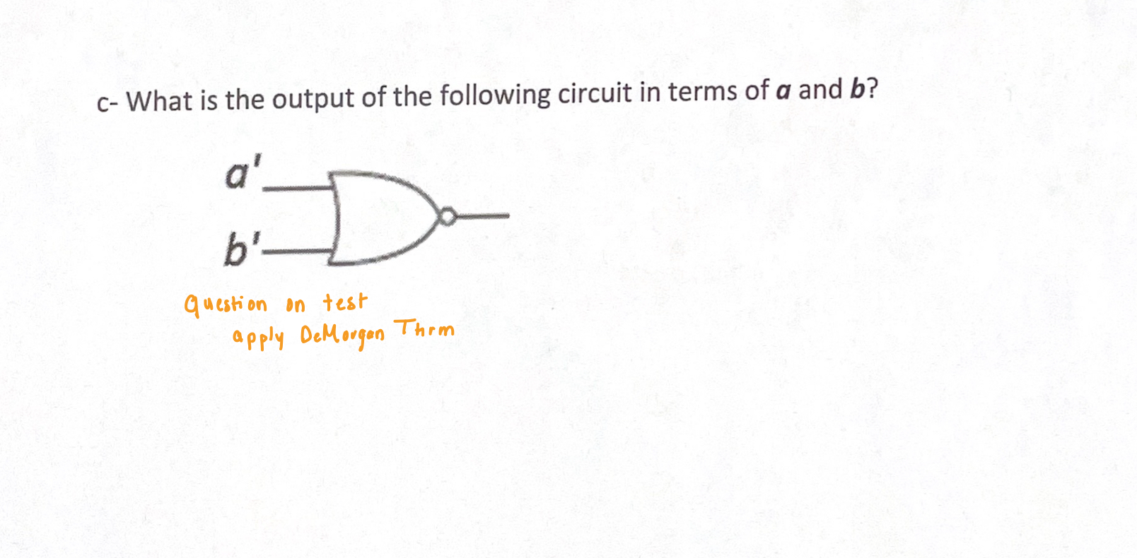 c - What is the output of the following circuit