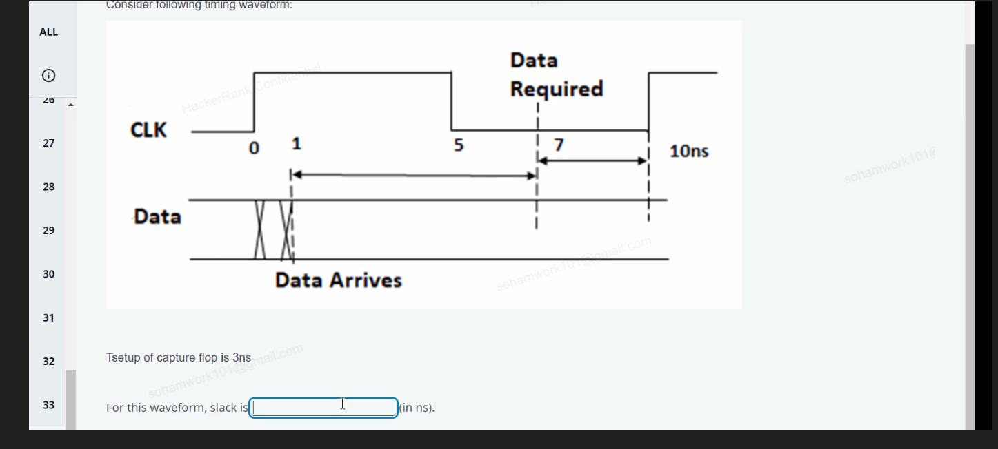 Consider following timing waveform: Tsetup of
