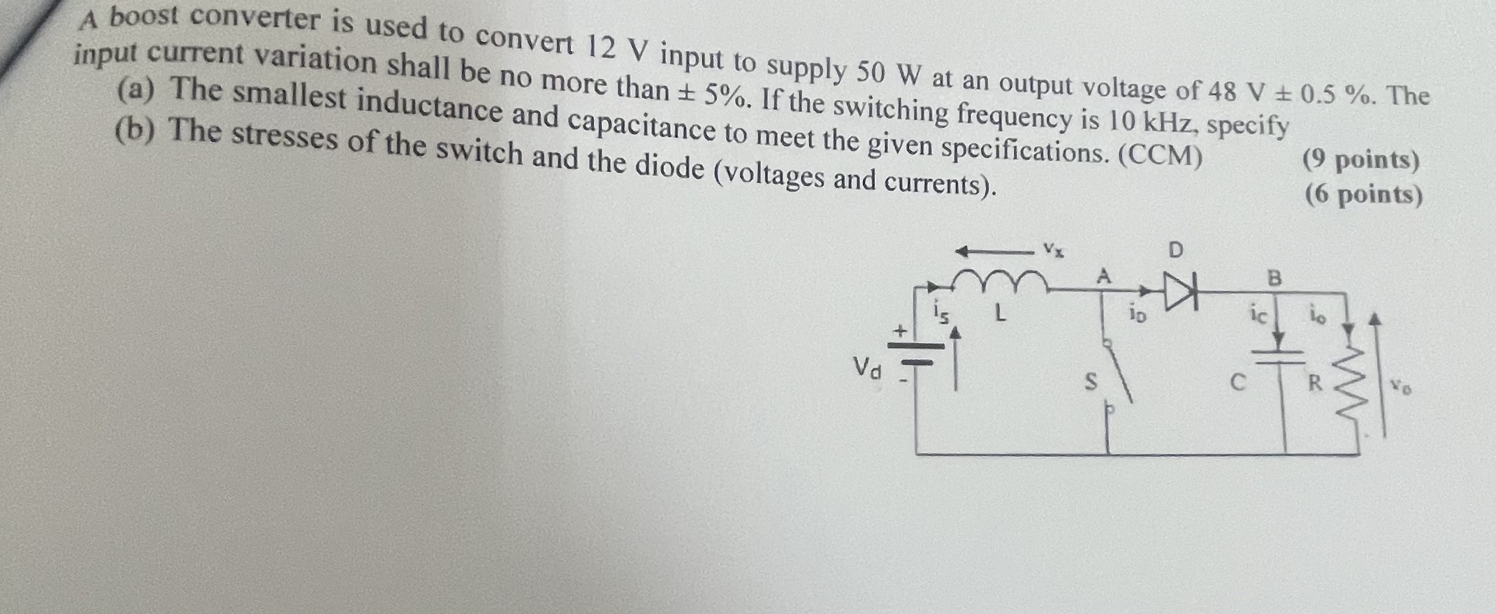 A boost converter is used to convert 1 2 V input