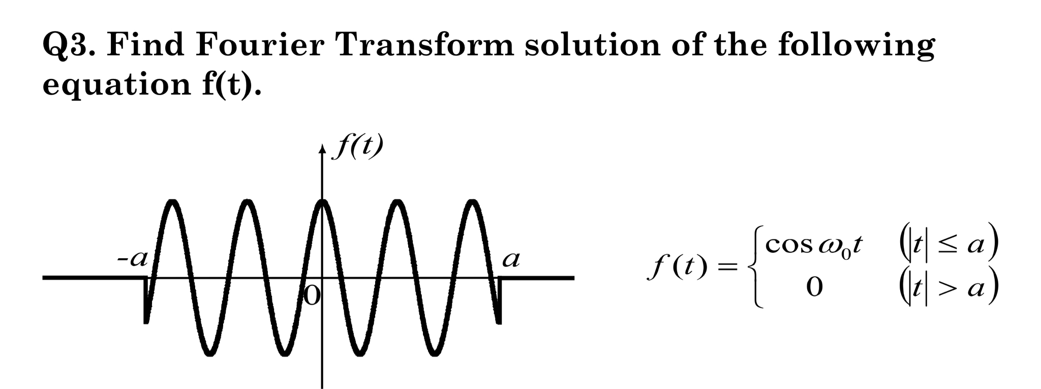 Q 3 . Find Fourier Transform solution of the