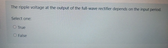 The ripple voltage at the output of the full -
