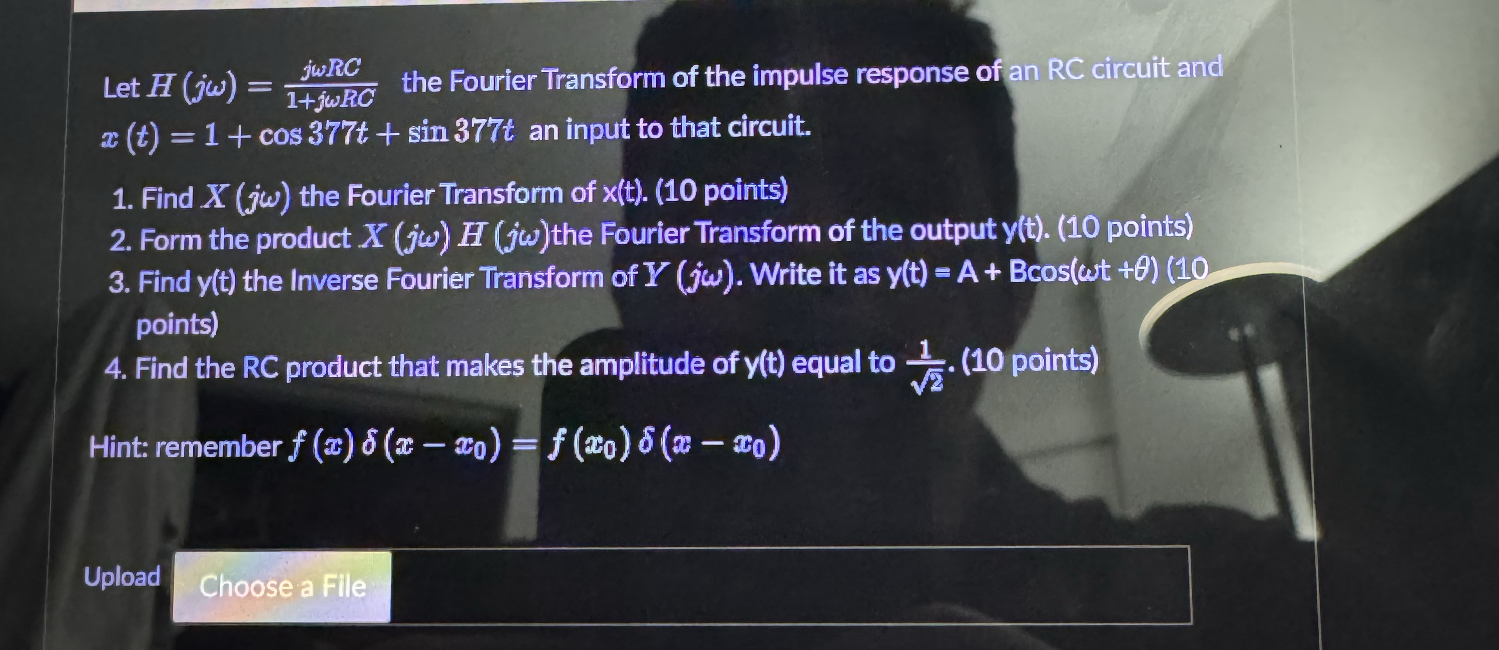 Let H ( j ) = j R C 1 + j R C the Fourier