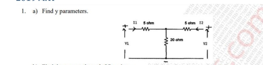 a ) Find y parameters.
