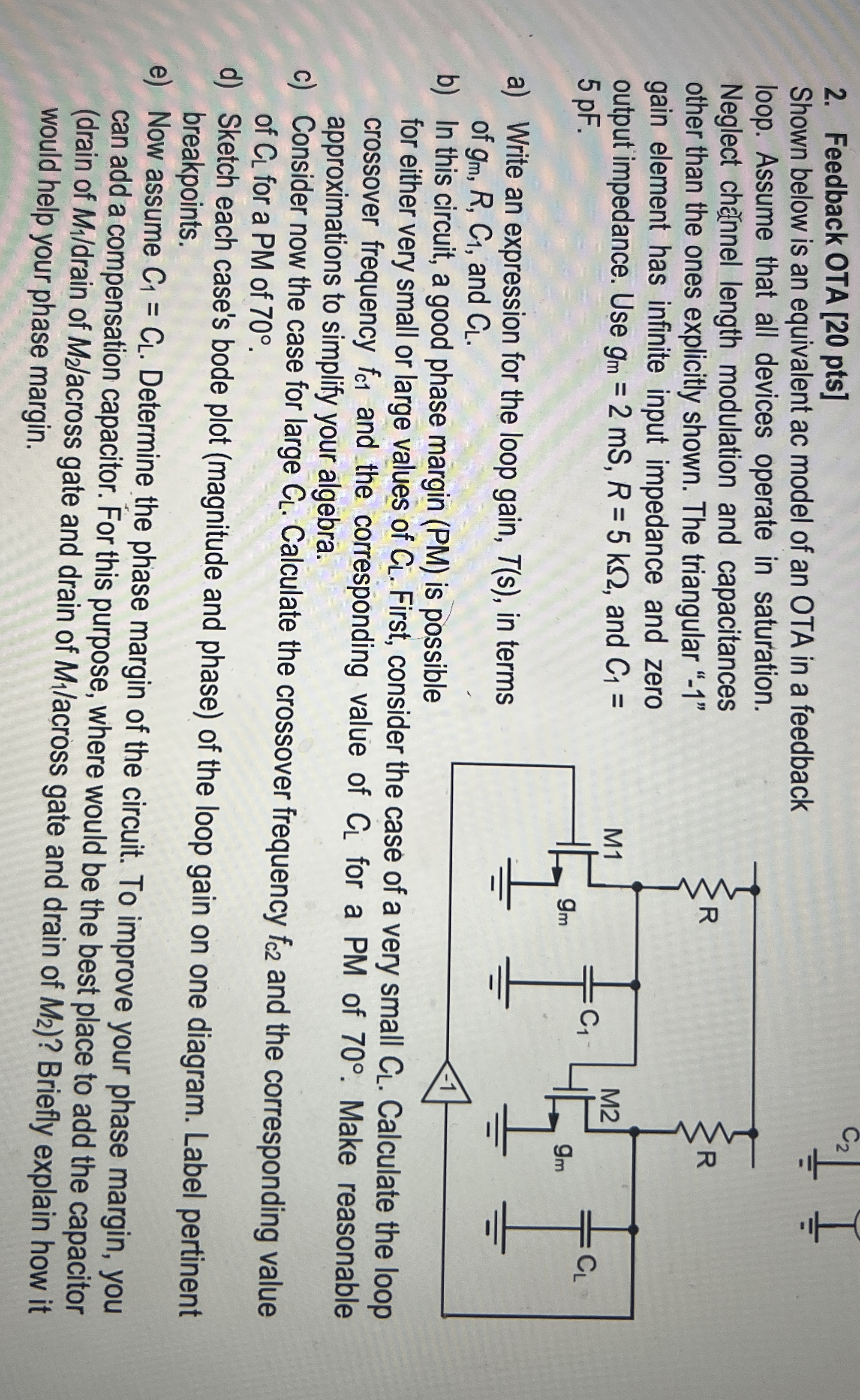 Feedback OTA [ 2 0 pts ] Shown below is an