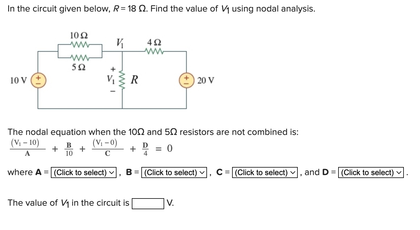 In the circuit given below, R = 1 8 . Find the