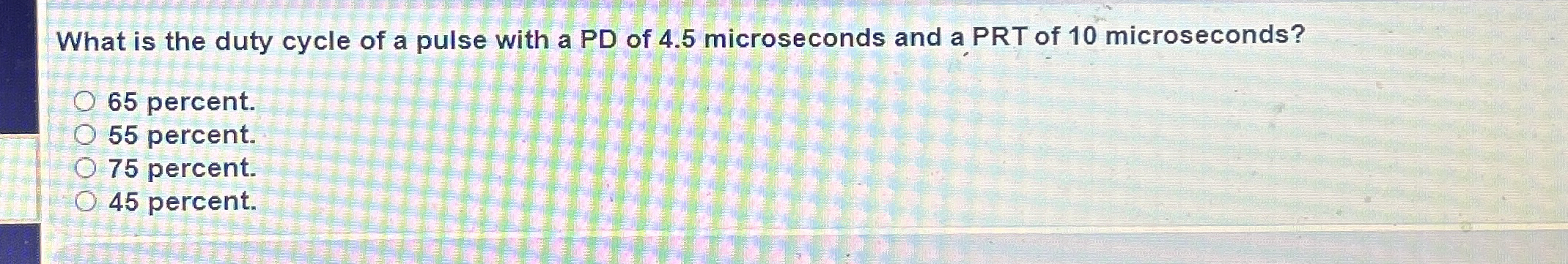What is the duty cycle of a pulse with a PD of 4