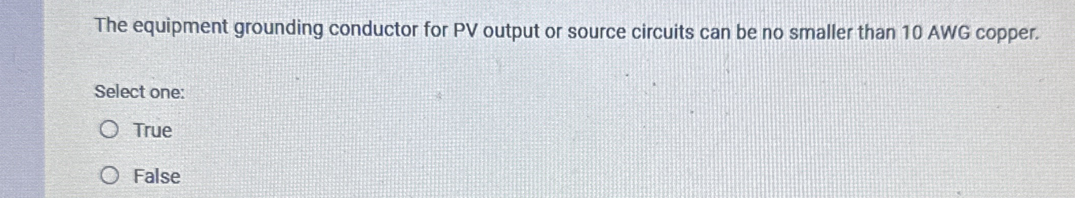The equipment grounding conductor for PV output