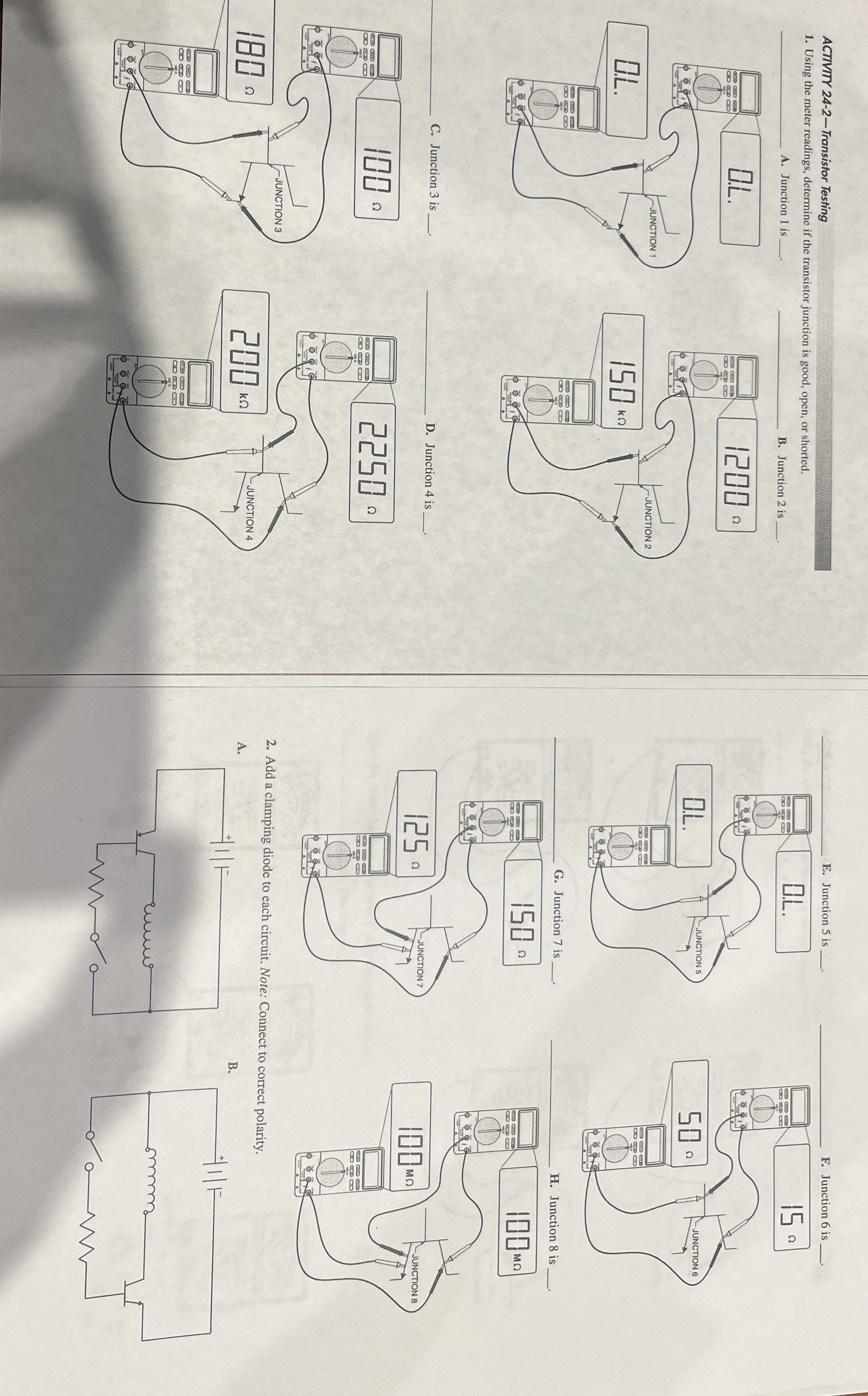 Using the meter readings, determine if the