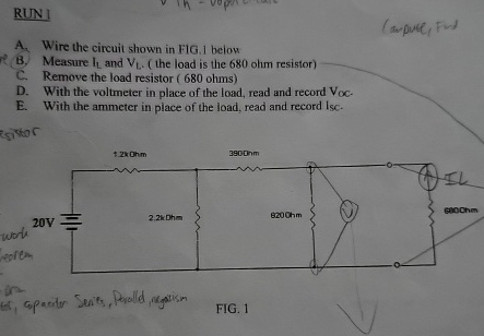 RUN A . Wire the circuit shown in FIG. 1 below