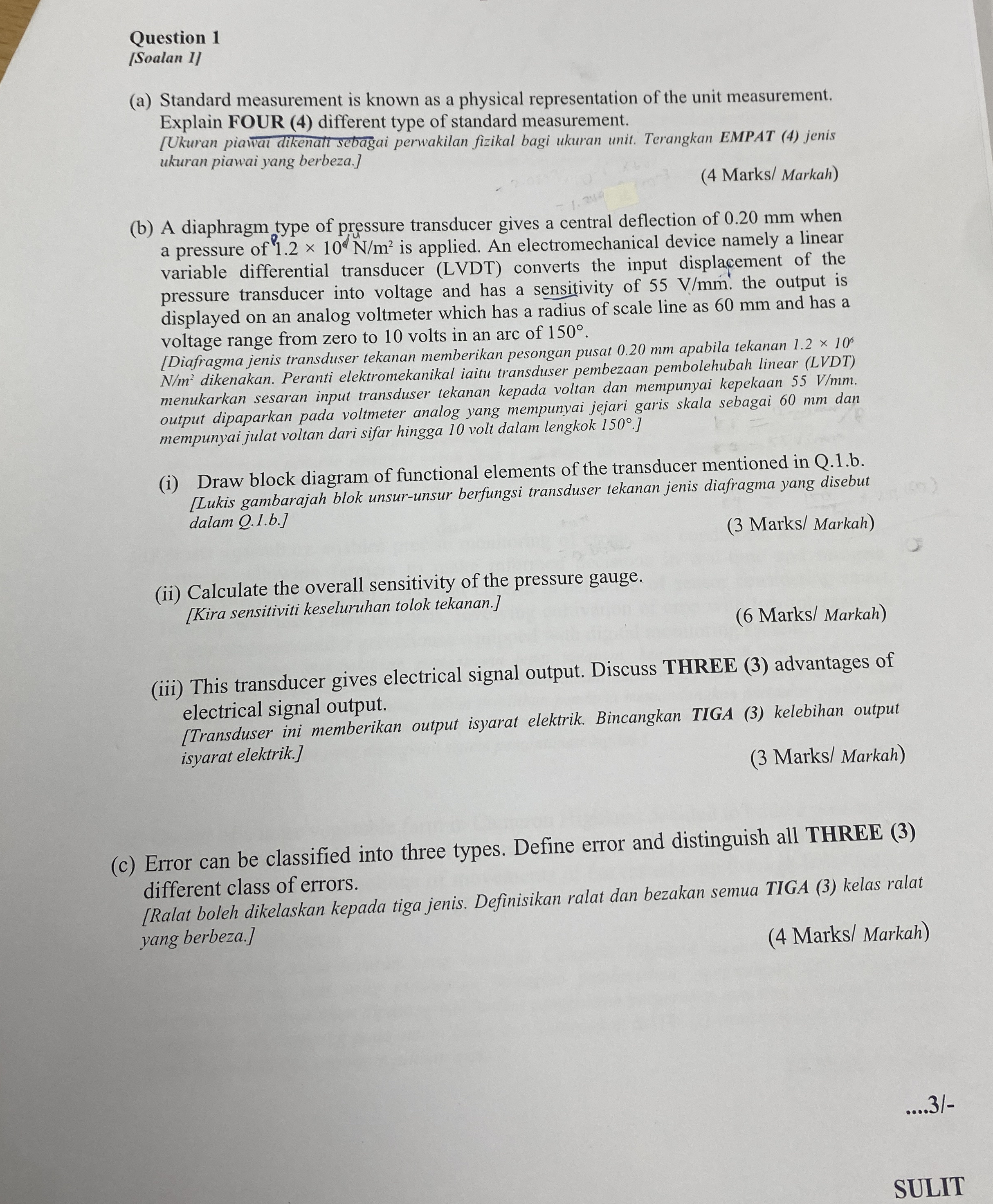 Question 1 [ Soalan 1 ] ( a ) Standard