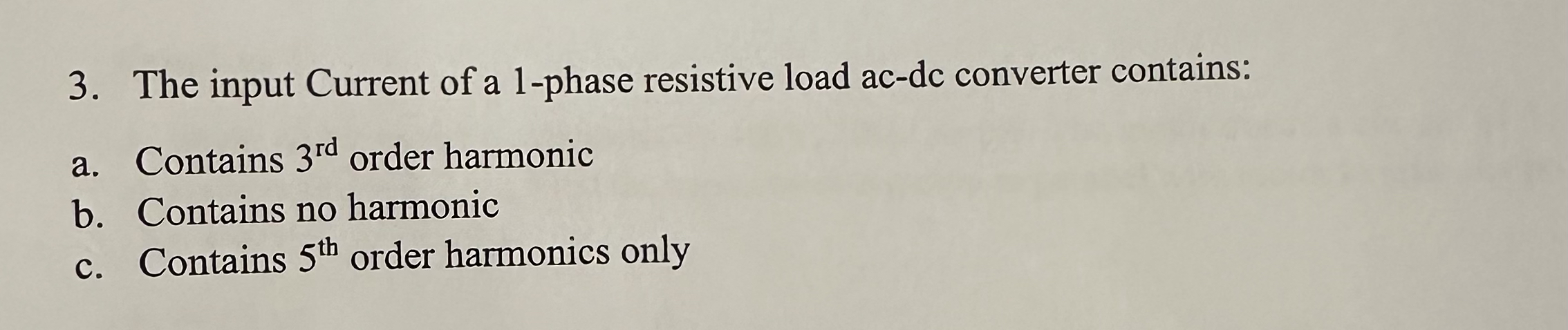 The input Current of a 1 - phase resistive load