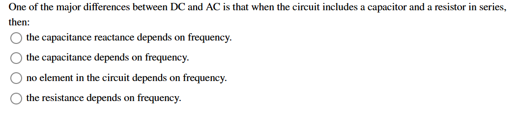 One of the major differences between DC and AC is