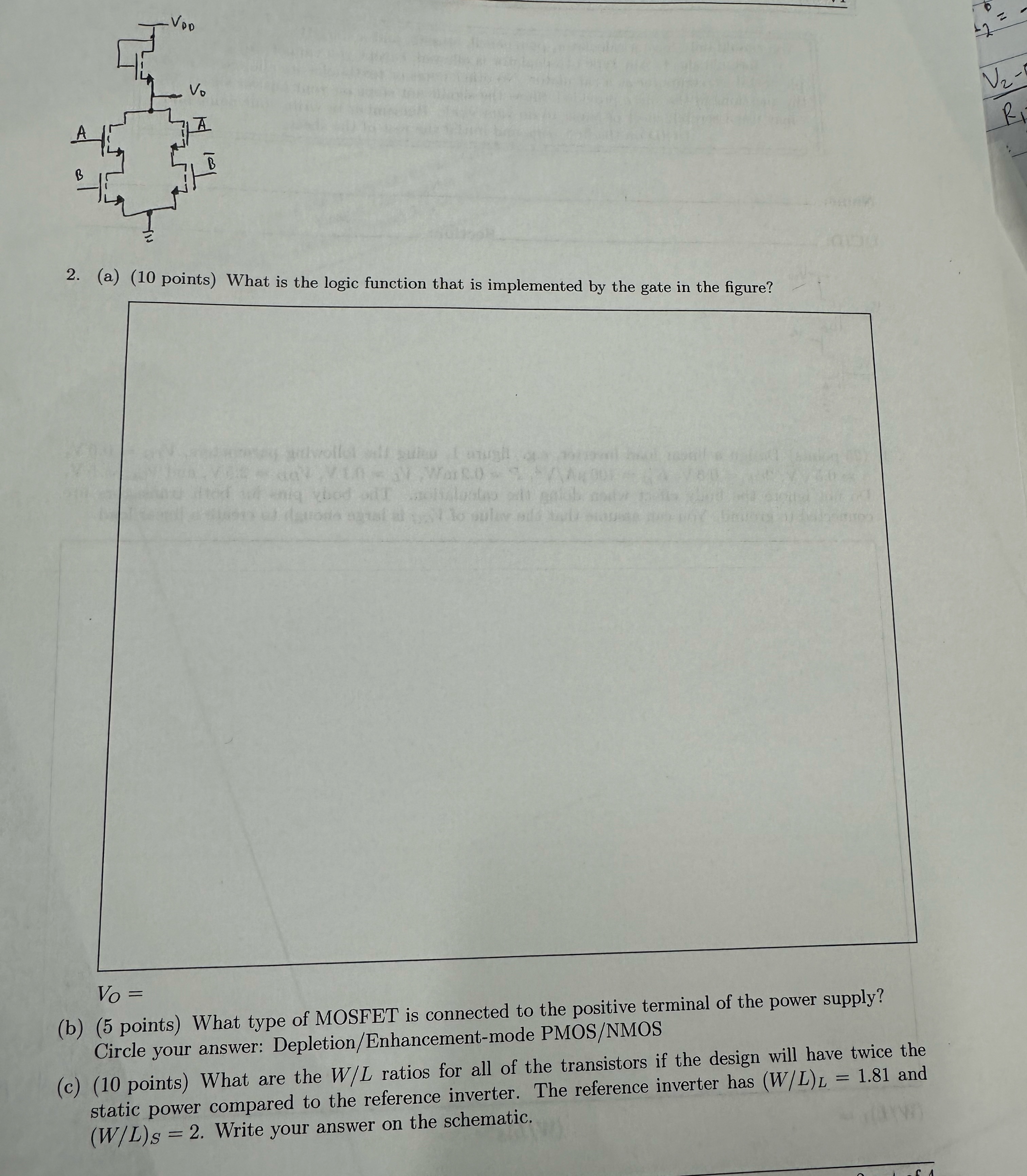 ( a ) ( 1 0 points ) What is the logic function