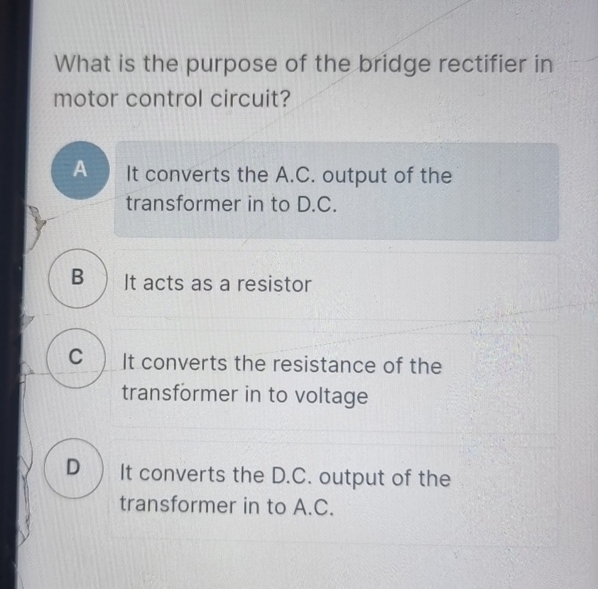 What is the purpose of the bridge rectifier in