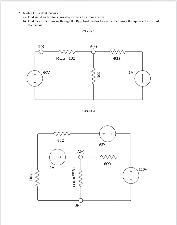 Thevenin and Norton Equivalent Circuits Thevenin