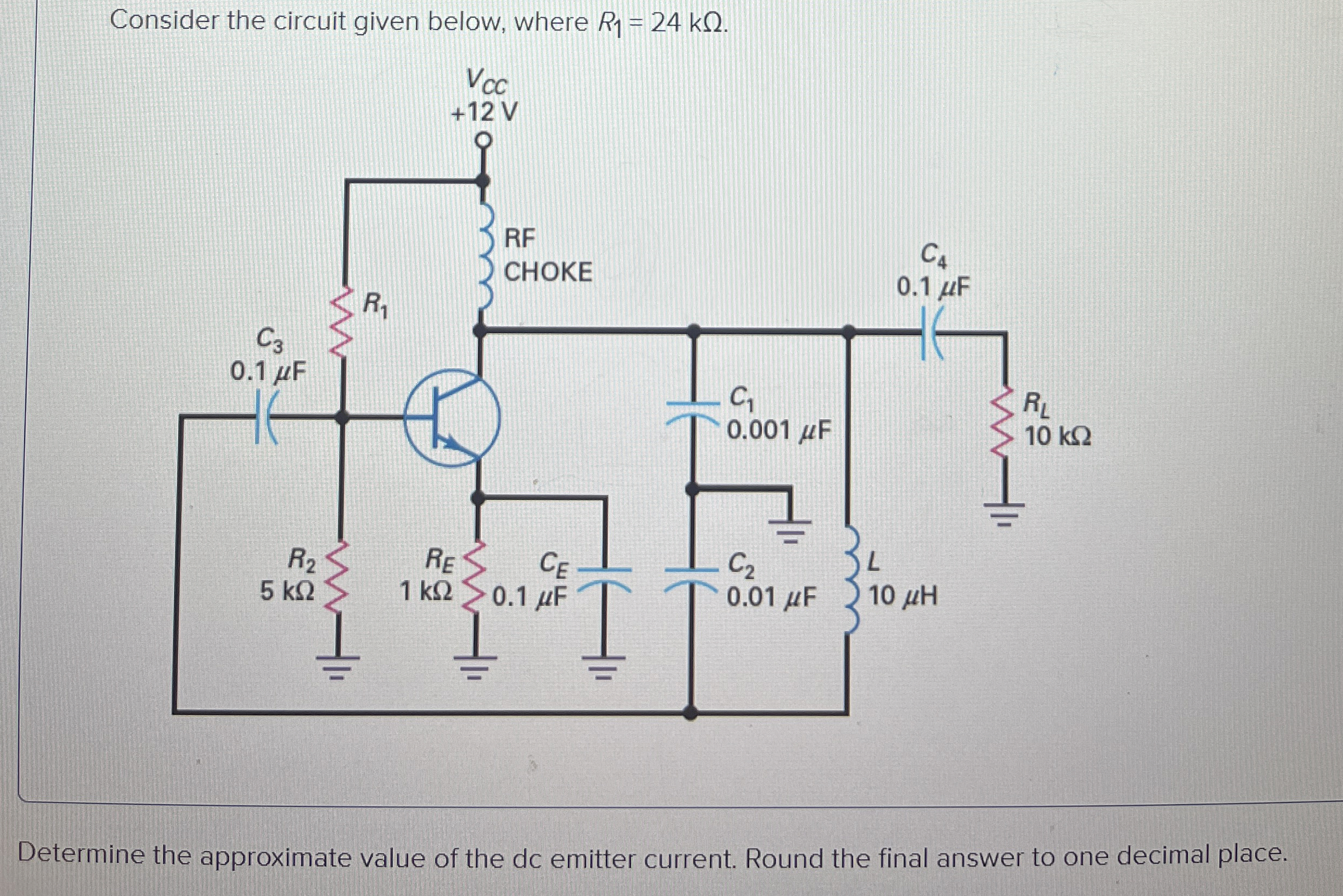 Consider the circuit given below, where R 1 = 2 4