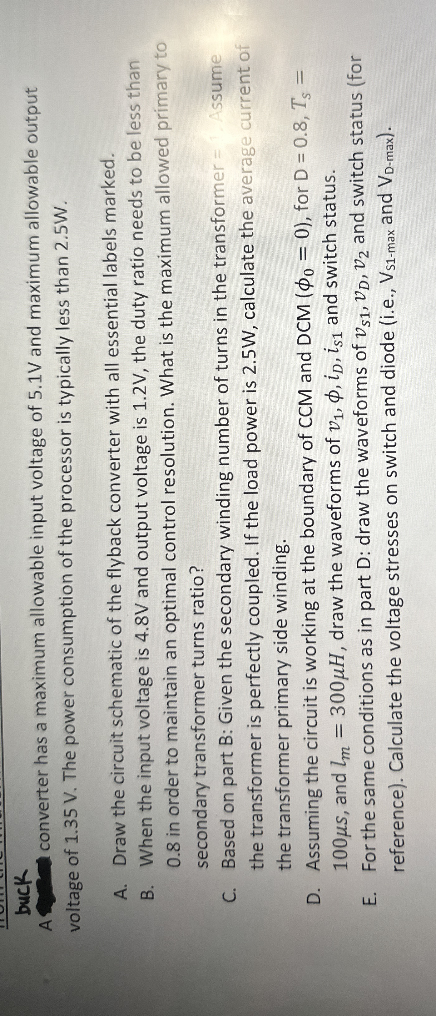 buck A converter has a maximum allowable input