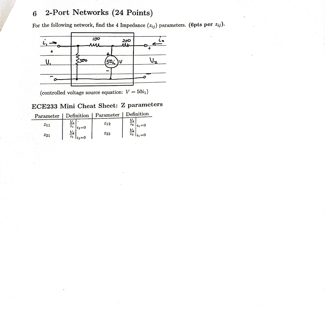 6 2 - Port Networks ( 2 4 Points ) For the
