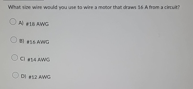 What size wire would you use to wire a motor that