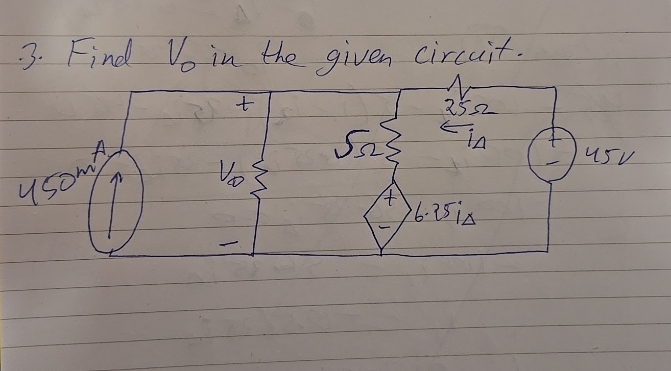 Find V 0 in the given circuit.
